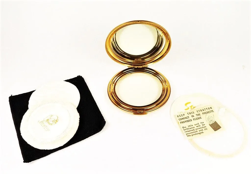 1950s Enamel Stratton Compact Mirror Bird Series Unused Powder Compact