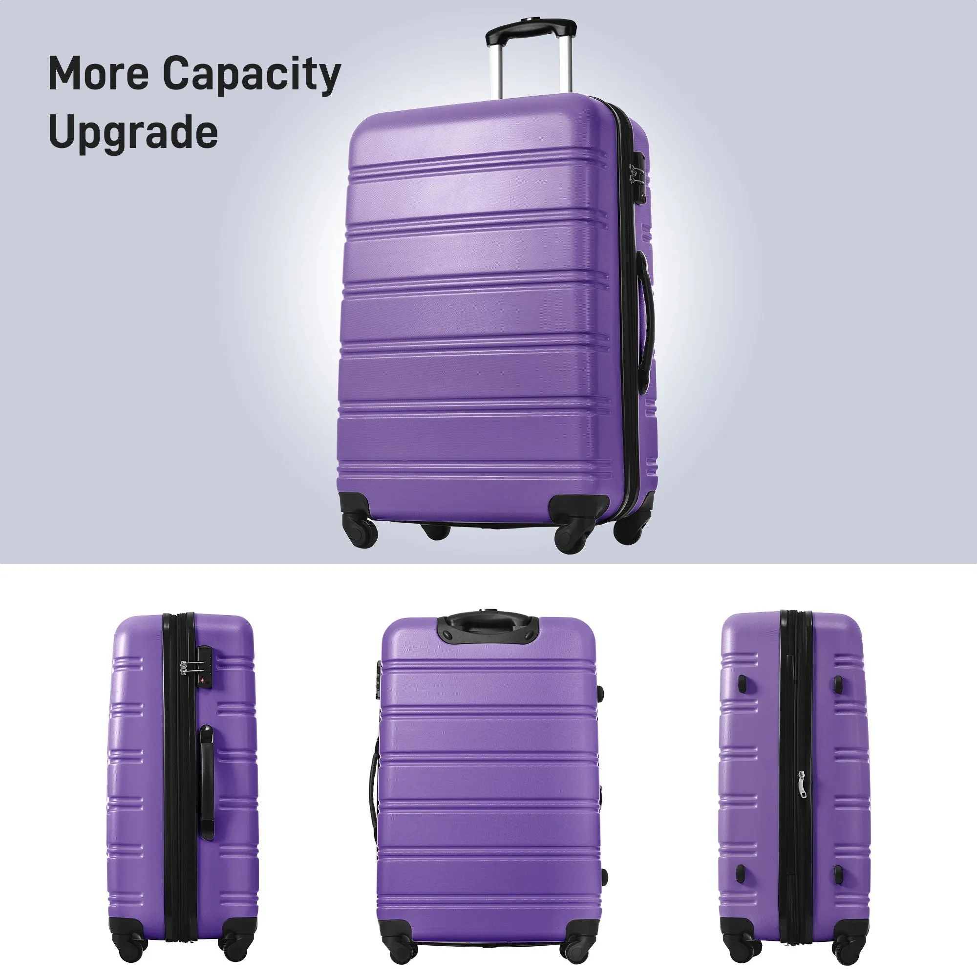 3 Piece Luggage Set Hardside Spinner Suitcase With Tsa Lock 20" 24" 28" Available