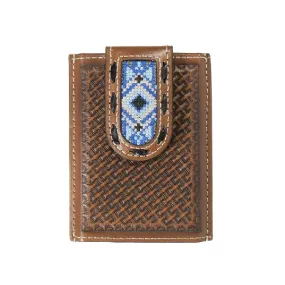 3D Blue Diamond Inlay Money Clip