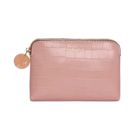 Accessorize London Women's Faux Leather Pink Resin Croc Coin Purse