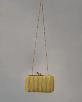 Ananas Clutch - Yellow & Grey Stripes