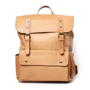 Biege Leather Backpack