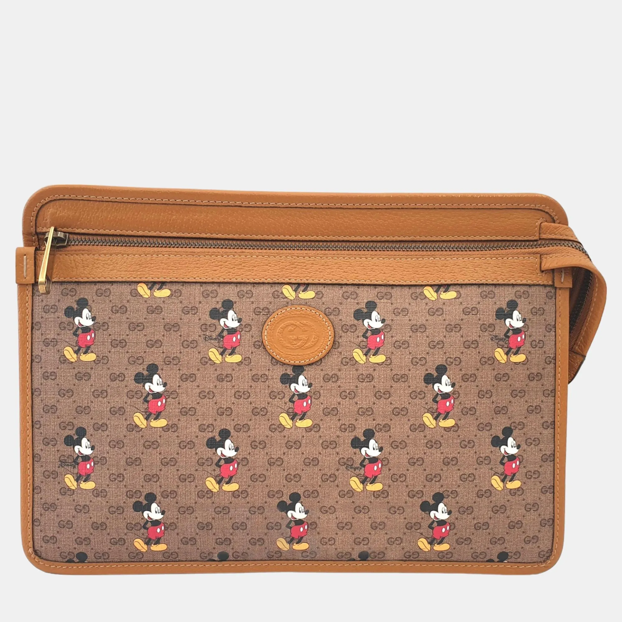 Brown Canvas Disney Clutch Bag