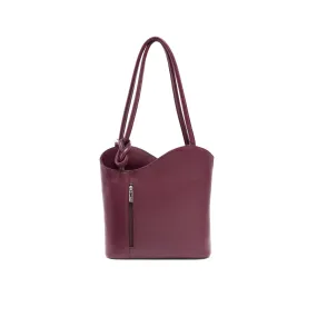 Burgundy Shoulder Bag Convertable to Backpack