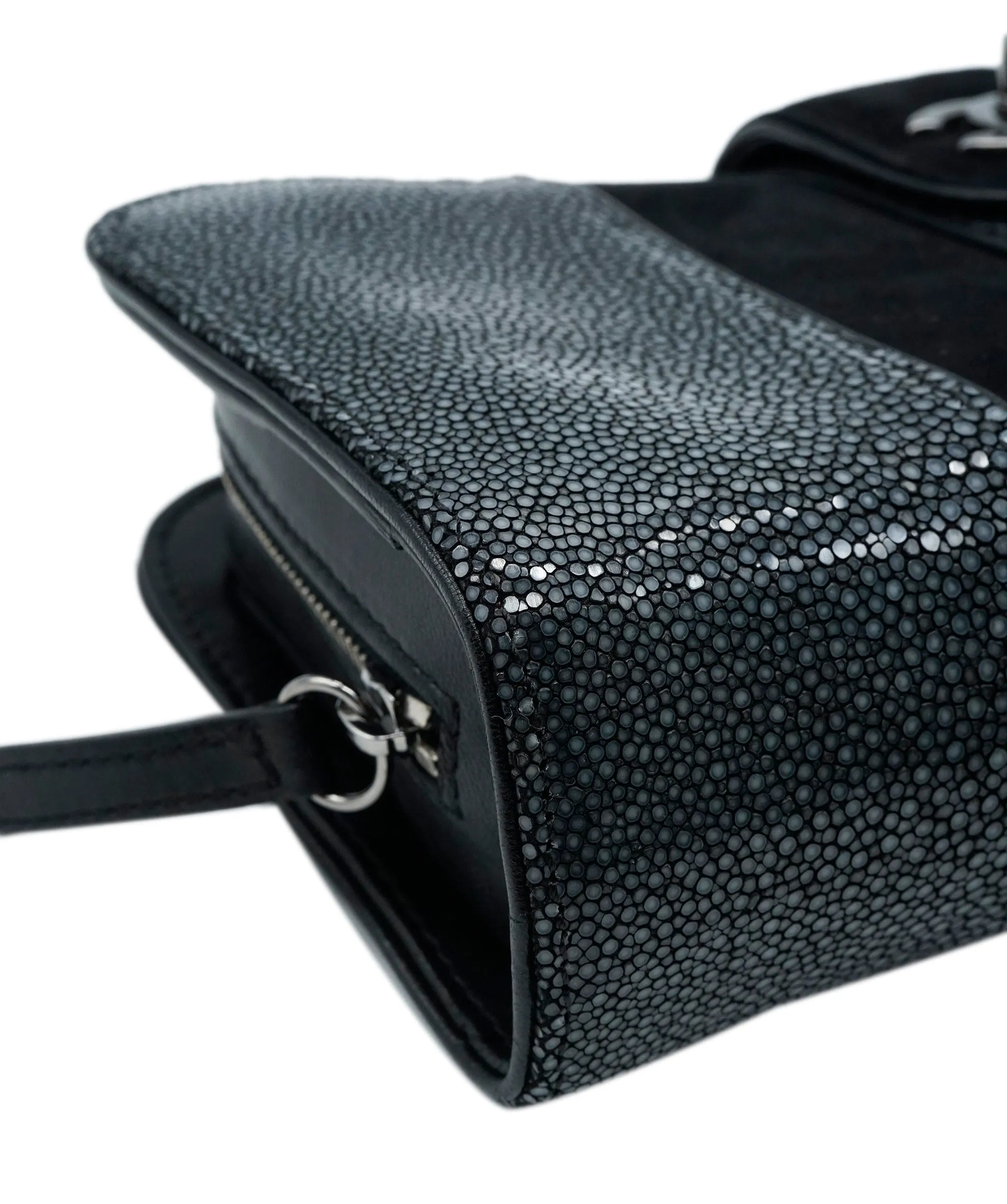 Chanel black stingray clutch ALL0314