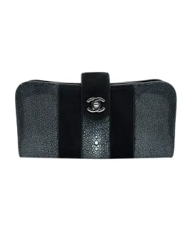 Chanel black stingray clutch ALL0314