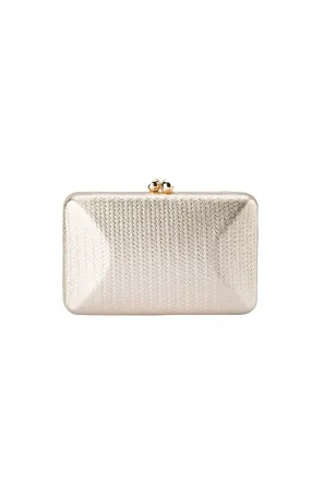 CHICA EMBOSSED CLUTCH IN GOLD