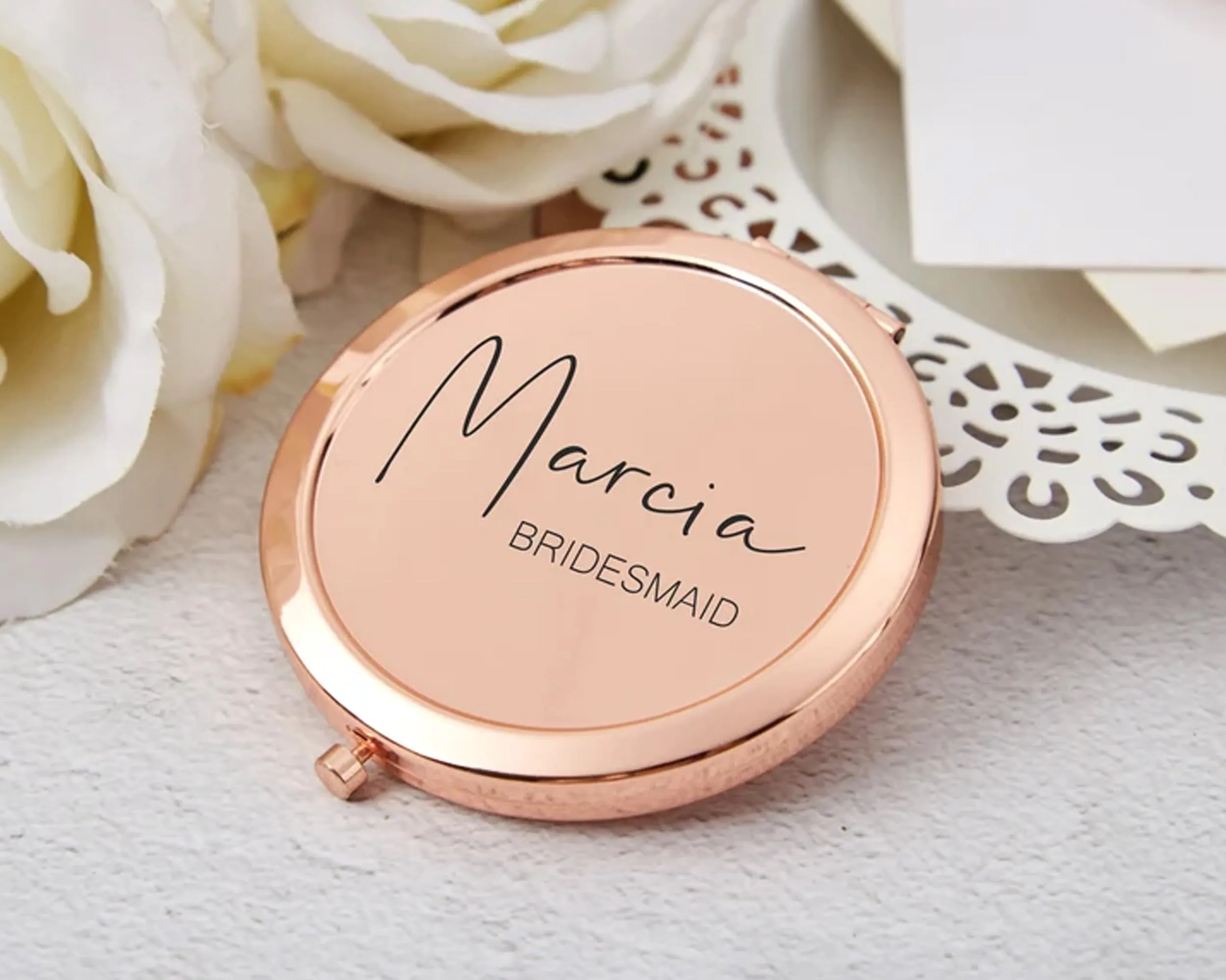 Engraved Rose Gold Mirror