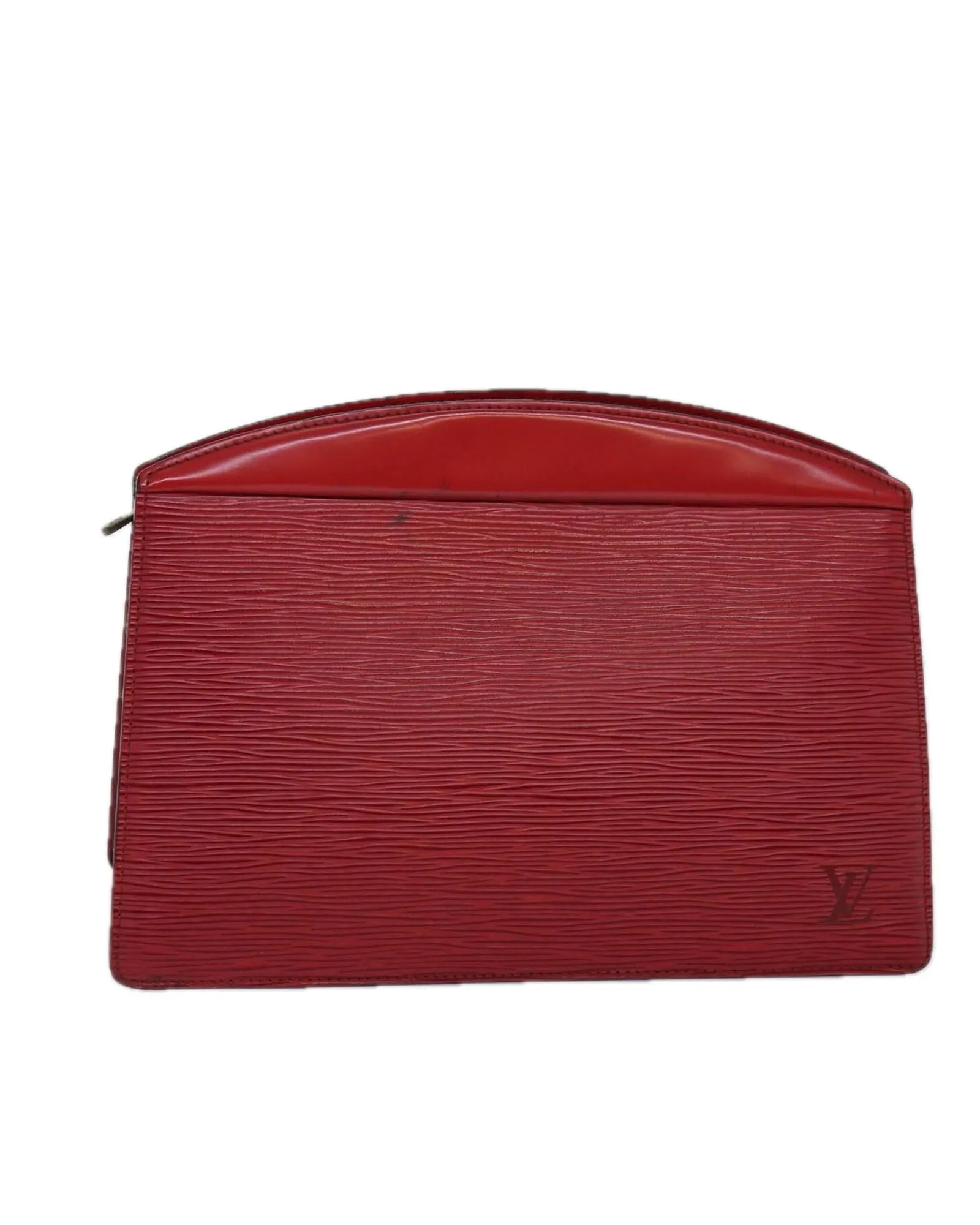 Epi Leather Clutch Bag with Textured Finish