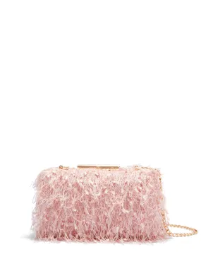 Fuzzy-Textured Clasp Clutch