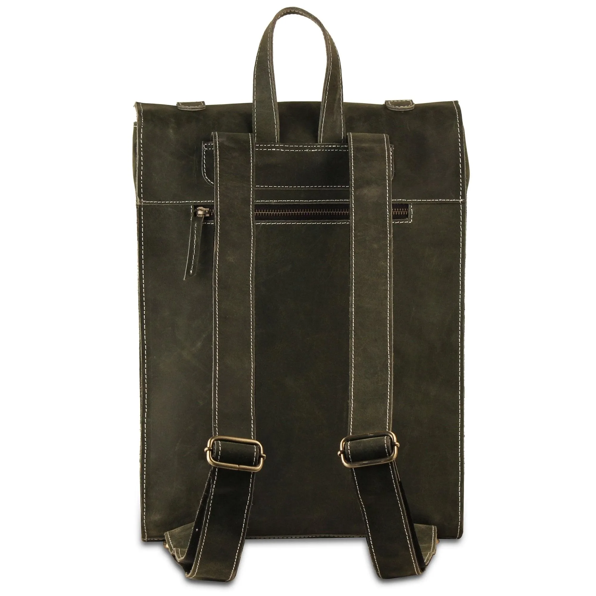 Green Leather Backpack