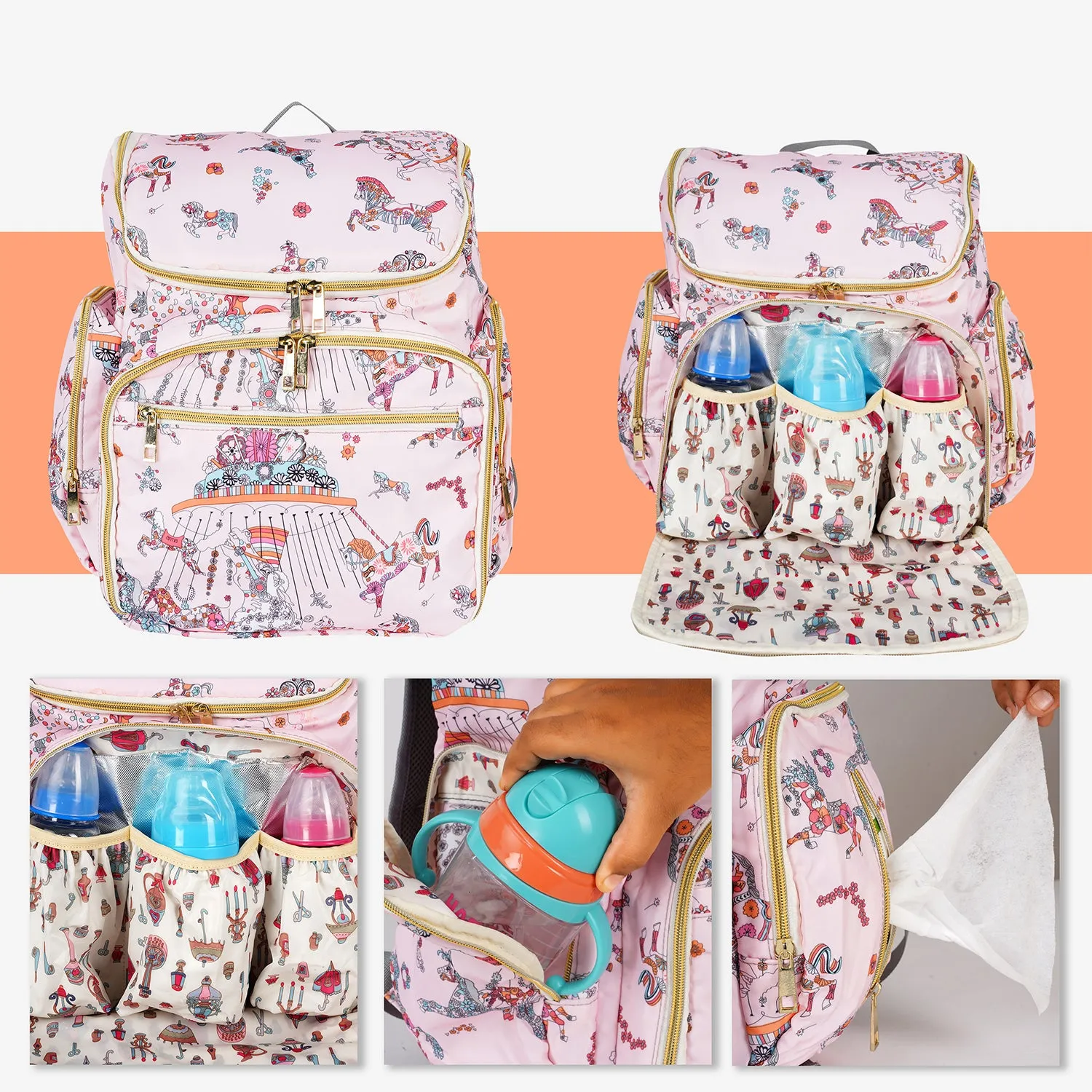 Happy Bear Diaper Backpack for travel- Stylish Convenience for New Moms