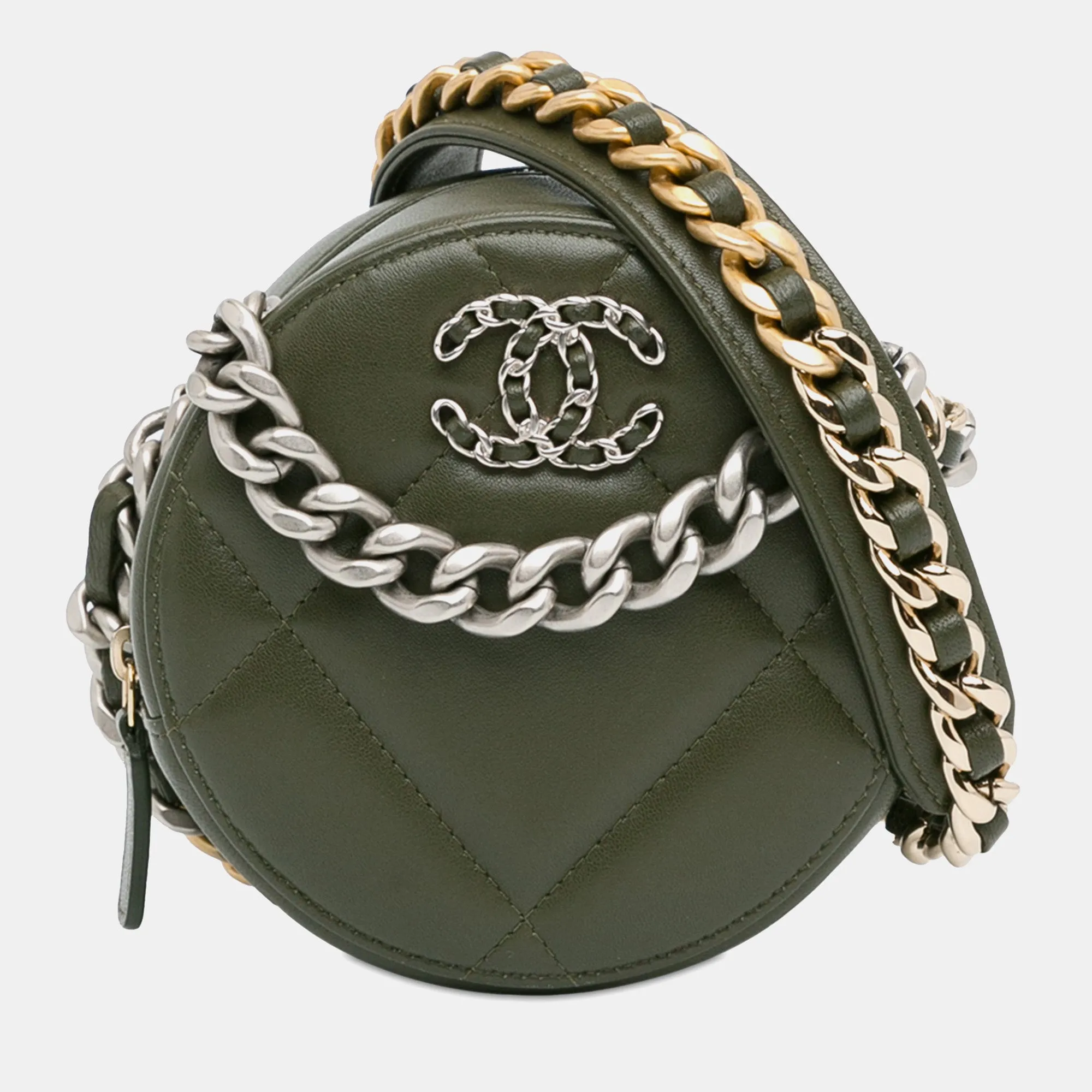 Lambskin 19 Round Clutch with Chain