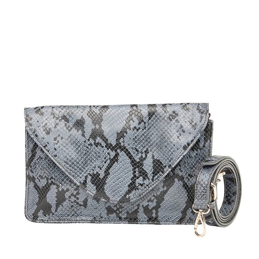 Louenhide Estella Clutch Python Steel