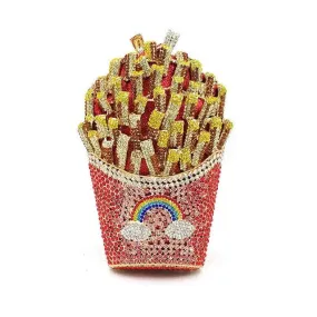 Luxury Rhinestone French Fries Evening Clutch