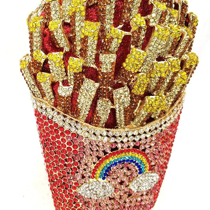 Luxury Rhinestone French Fries Evening Clutch