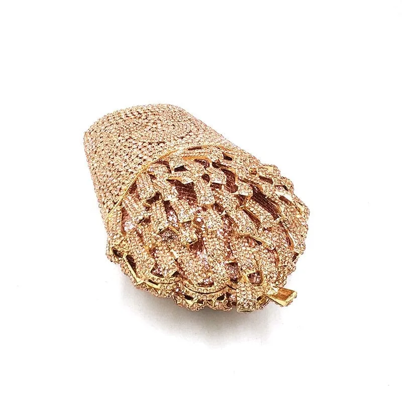 Luxury Rhinestone French Fries Evening Clutch