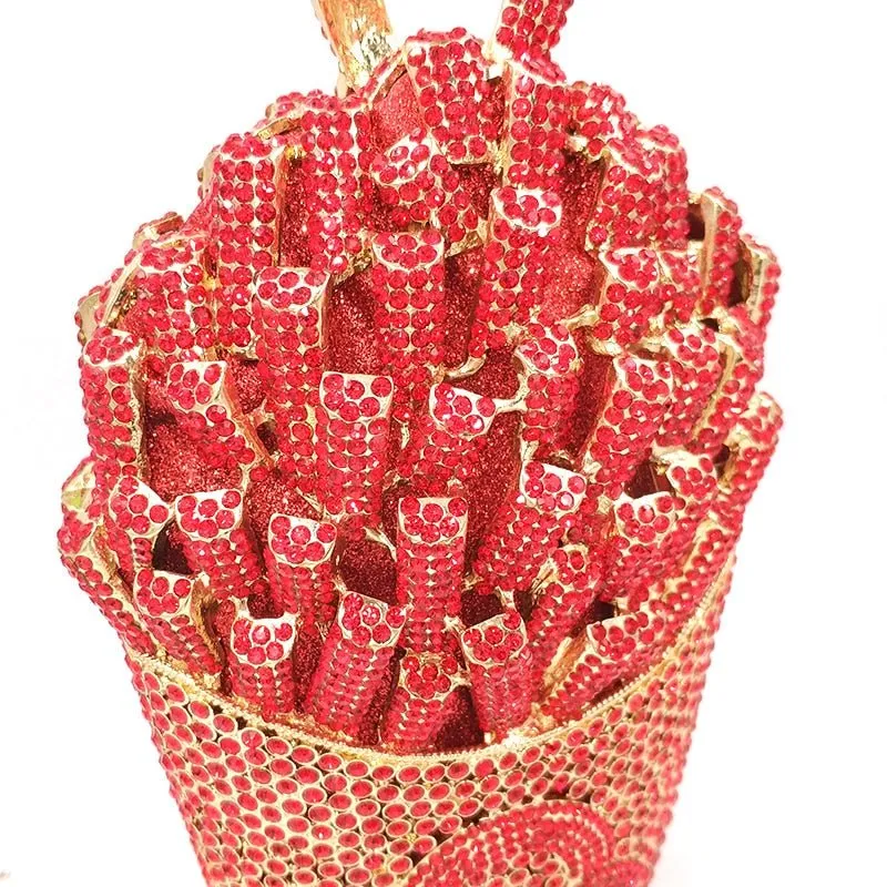 Luxury Rhinestone French Fries Evening Clutch