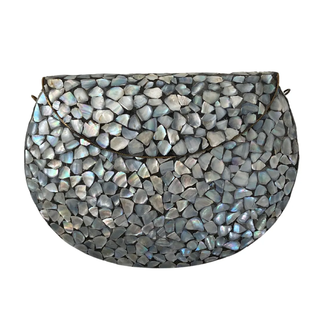 Mosaic Vintage Style Crossbody Clutch Bag Blue