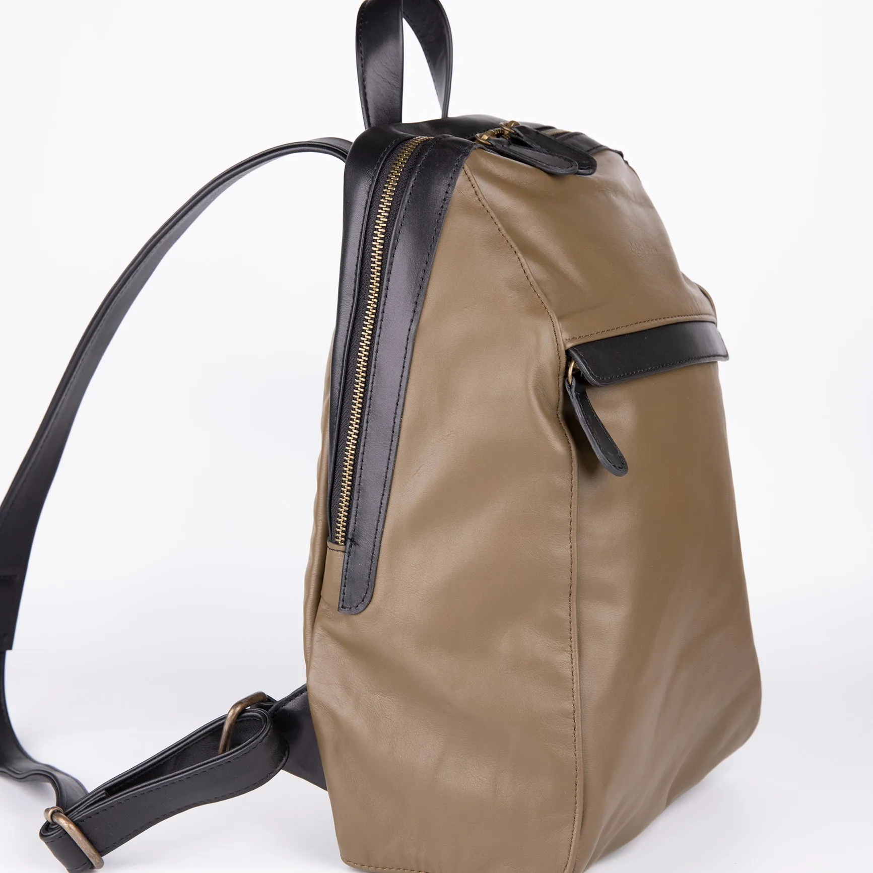 Napa Leather Backpack - Khaki