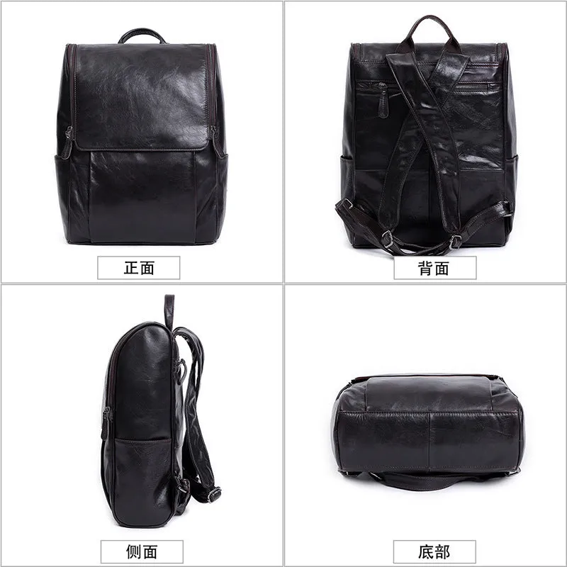 New Fashion Men Retro Leather Backpack J6390