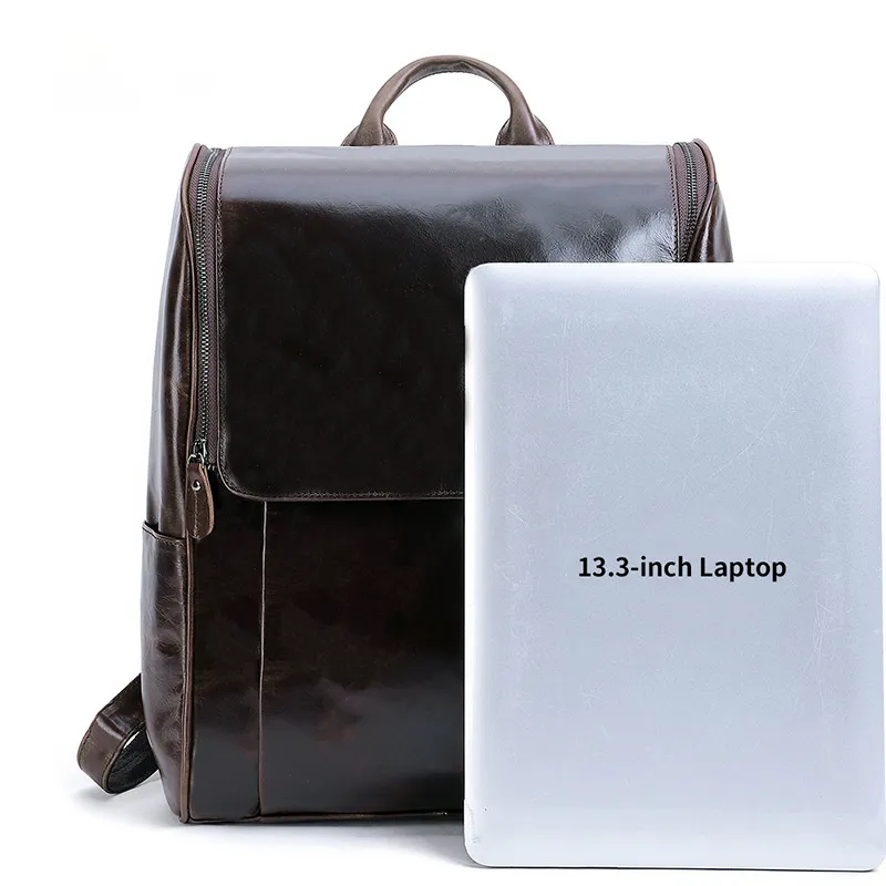 New Fashion Men Retro Leather Backpack J6390