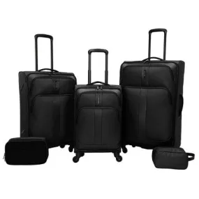 Open Box - Skyline Softside 5pc Spinner Luggage Set - Black