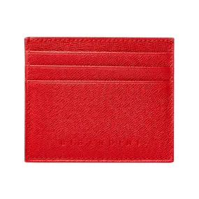 Red Unisex Saffiano Leather Slim Card Wallet