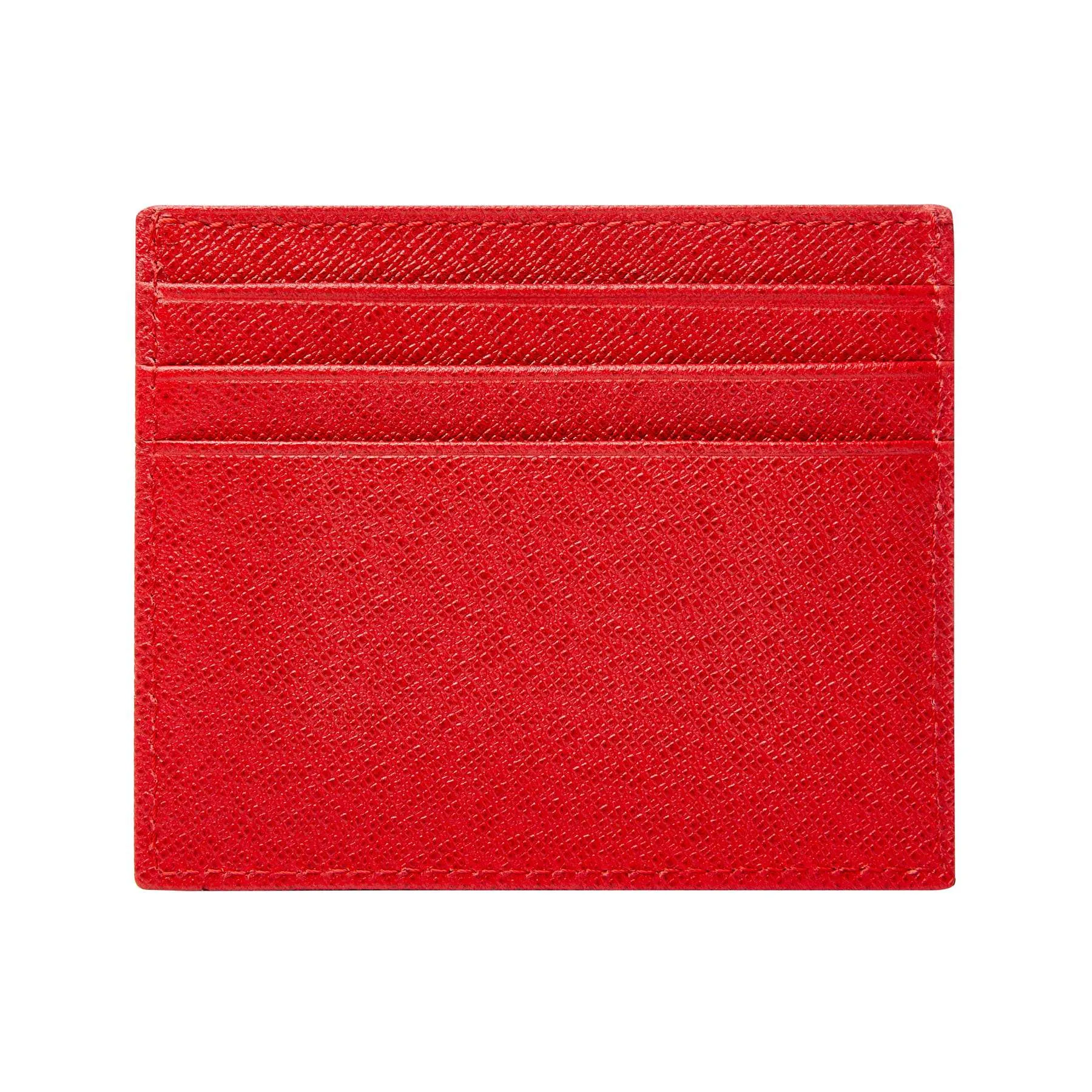 Red Unisex Saffiano Leather Slim Card Wallet