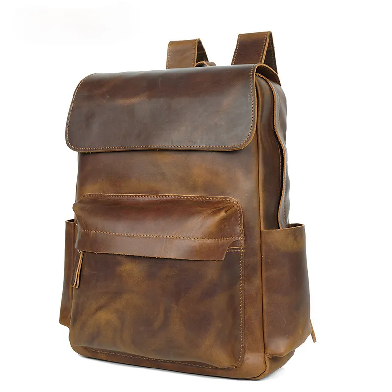 Retro Leather Travel Backpack Bag P-8090