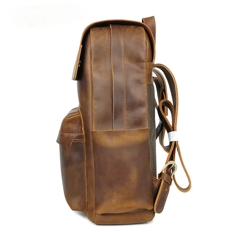 Retro Leather Travel Backpack Bag P-8090