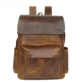 Retro Leather Travel Backpack Bag P-8090