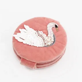 Single Swan Velvet Compact Mirror My Doris