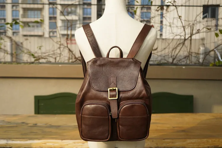 Stylish Womens Leather Rucksack Bag Small Leather Backpacks For Ladies