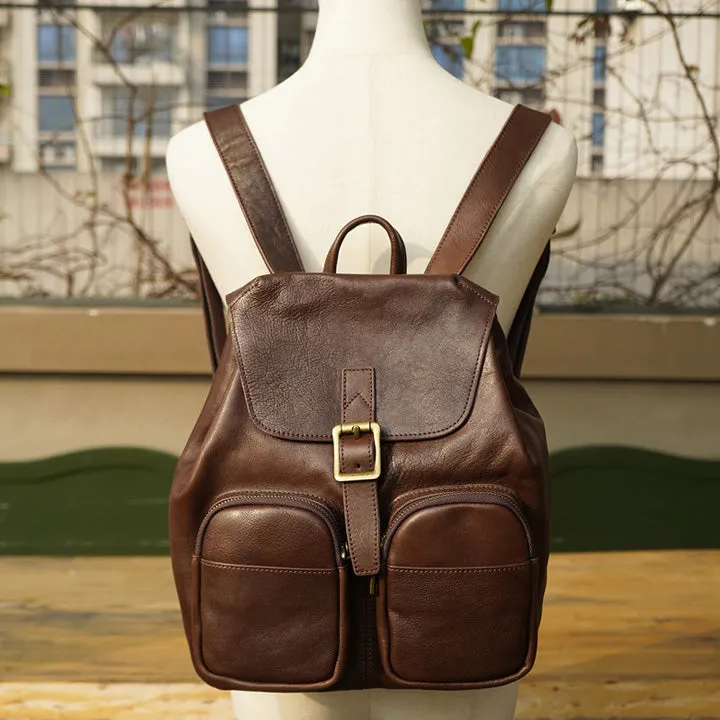 Stylish Womens Leather Rucksack Bag Small Leather Backpacks For Ladies