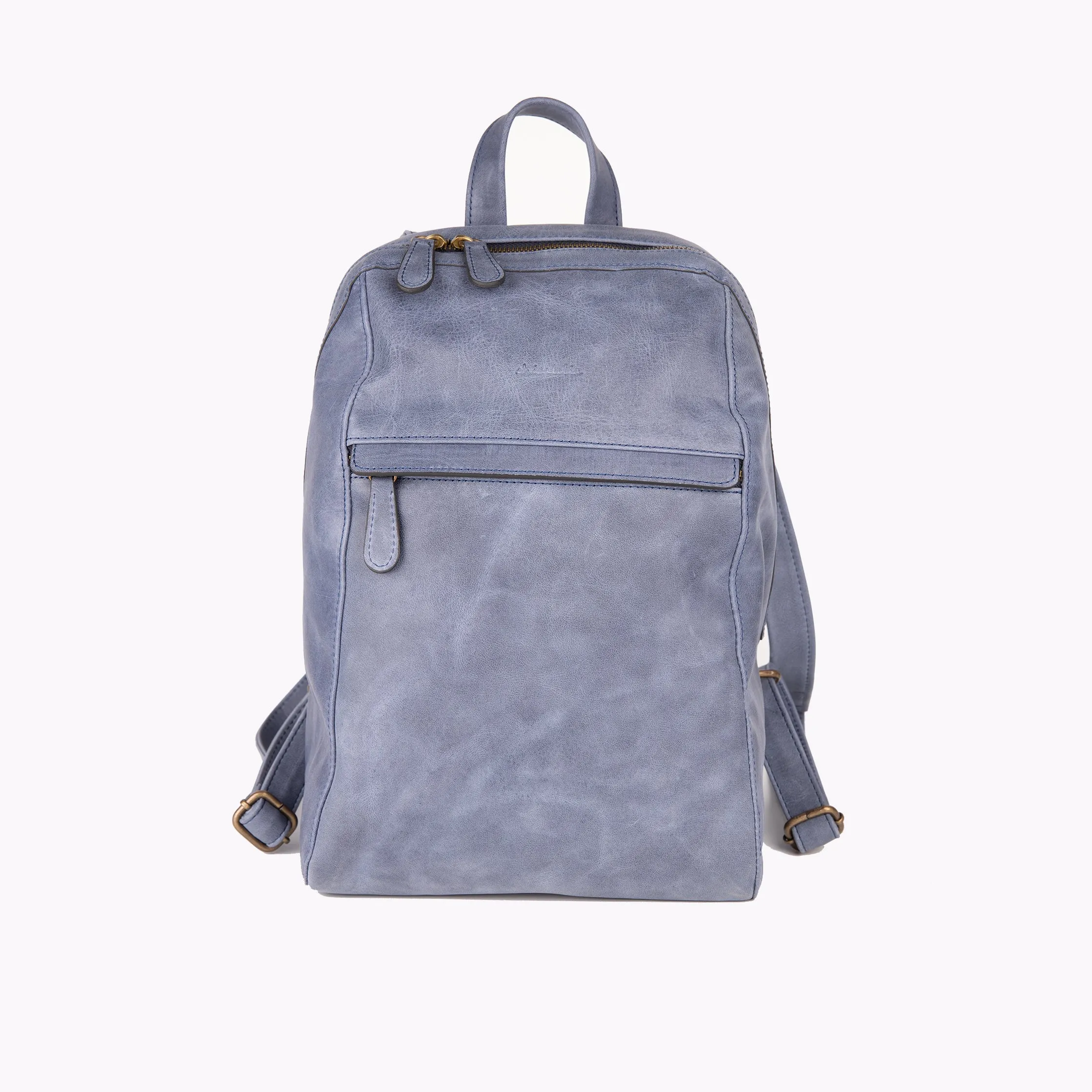 Tiana Leather Backpack - Blue