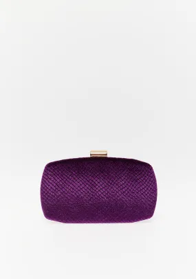 Velvet Clutch Silhouette Purple - Purple