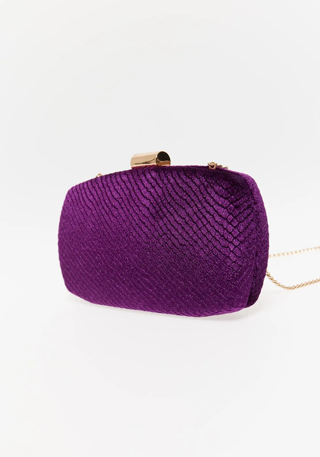 Velvet Clutch Silhouette Purple - Purple