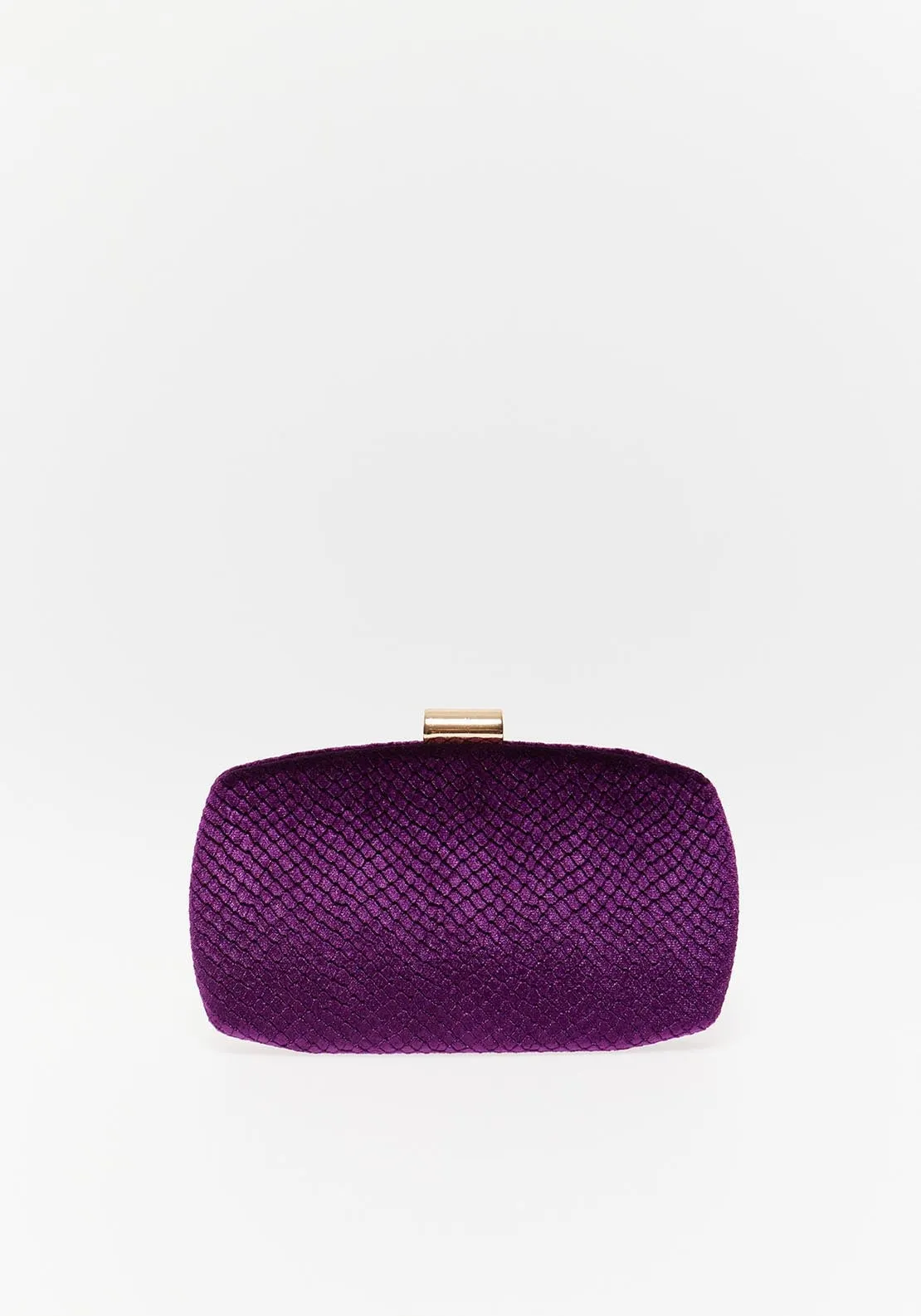 Velvet Clutch Silhouette Purple - Purple