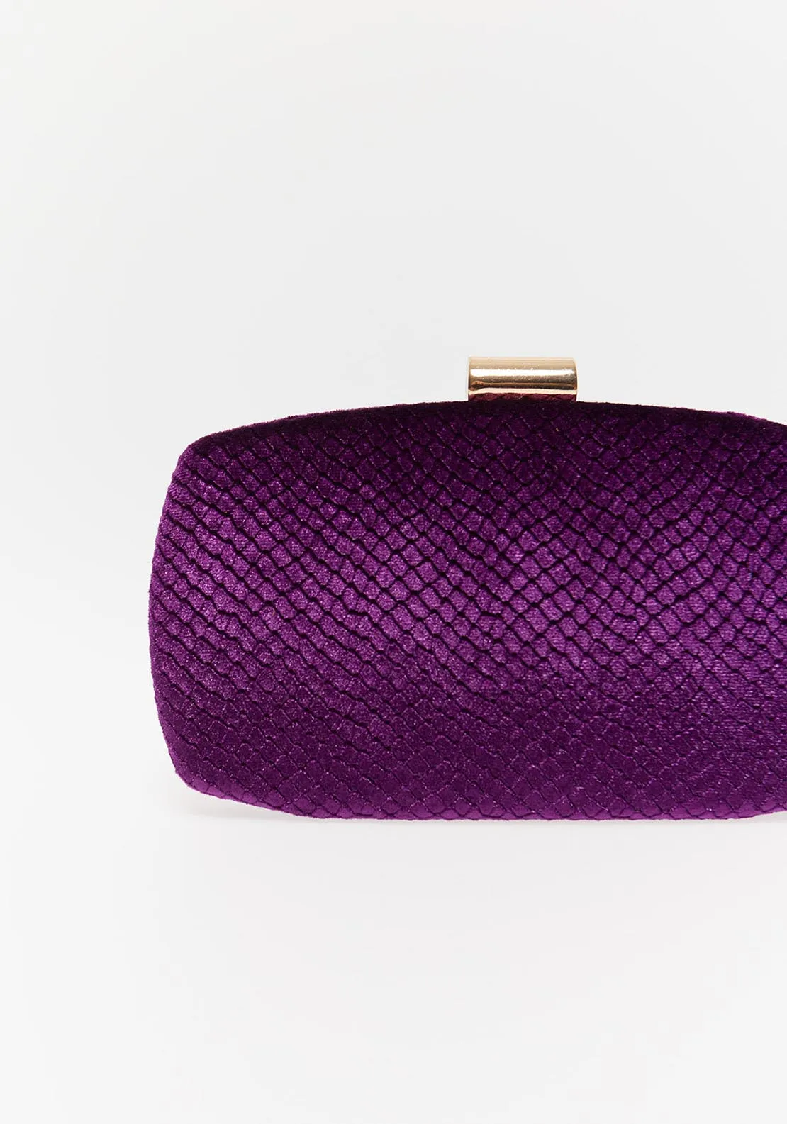 Velvet Clutch Silhouette Purple - Purple