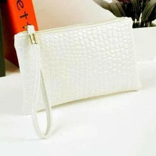 Women's Textured Glossy Cosmetic Clutch Bags