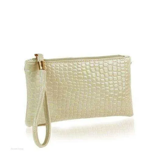 Women's Textured Glossy Cosmetic Clutch Bags