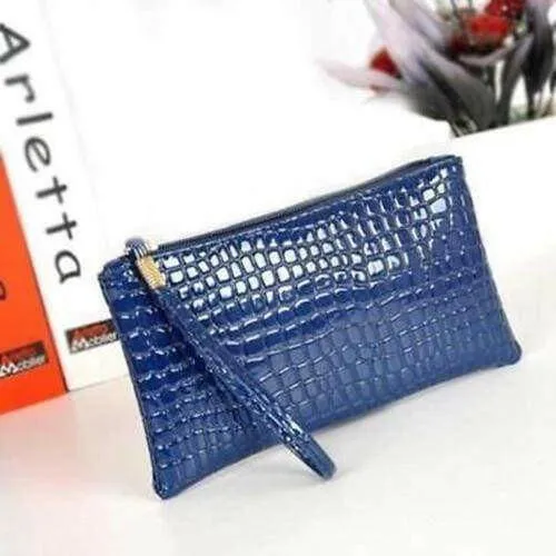 Women's Textured Glossy Cosmetic Clutch Bags