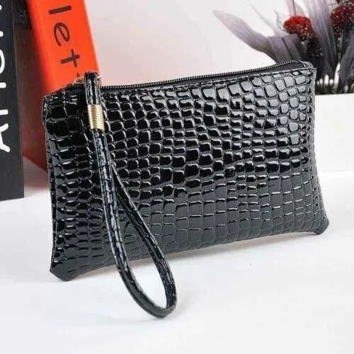 Women's Textured Glossy Cosmetic Clutch Bags