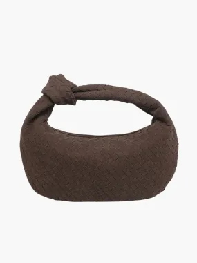 Woven Knot Faux Mini Suede Shoulder Bag